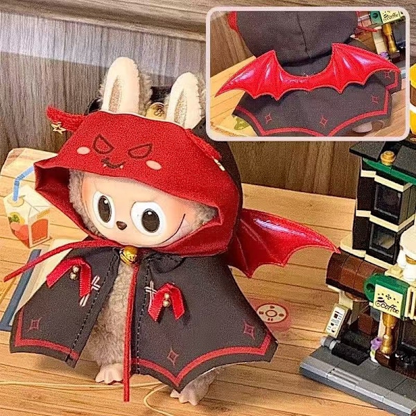/NC/Kläder Macaron Labubu Vinyl Face Blind Box Plyschdocka Leksak LABUBU Plyschdocka Nyckelring MOQ10pcs per style Style 2Doll+clothes