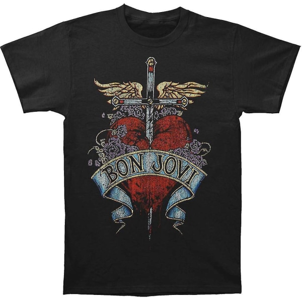 Bon Jovi Heart T-shirt S Black