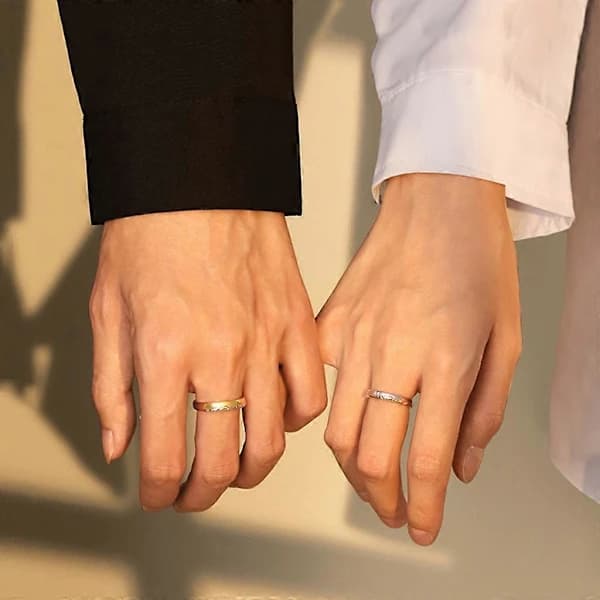 Romantiske parringe Dame Herre Ringe Bryllupsfingerringe Kobber Åbne Ringe 2025:e