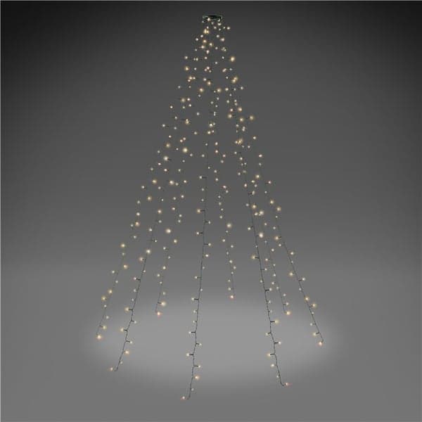 280 LED Overkast juletræslys med ring, 8x 2 m
