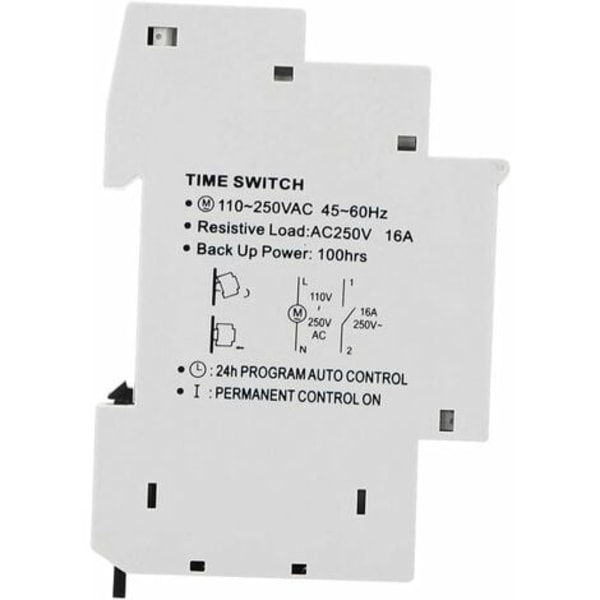 Skinnetidsbryter Intelligent DIN-skinne Tidsstyringsbryter Timerrelé TM610C 220V for gatelys/NC/