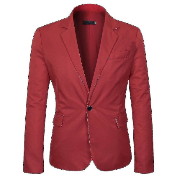 Kostymjacka för män Fit Business Casual Blazer V hög kvalitet 2XL Red