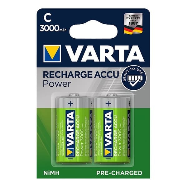 Varta Recharge Accu Power paristot C 3000 mAh 2 kappaletta läpipainopakkauksessa_NN