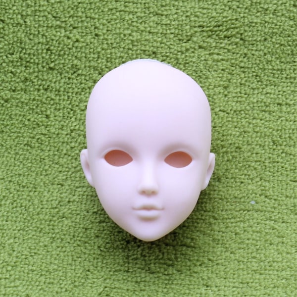 10 st Mjuk plastleksak Övningssminkning Dockhuvud Vit Dubbelvikt ögonlock Gör-det-själv-huvuden för Bjd Make Up