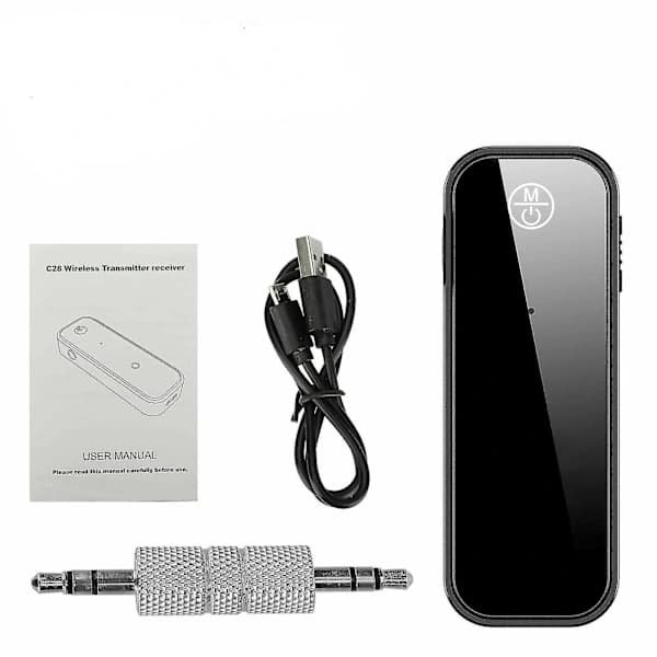 USB Trådløs Bluetooth 5.0 Sender Mottaker 2i1 Lydadapter 3.5mm Aux Bil