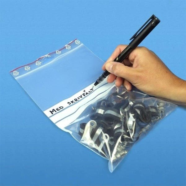 /Hc/100-Pack - 6x8cm Ziplock / Blixtlåspåsar Skrivfält / Zip Lock