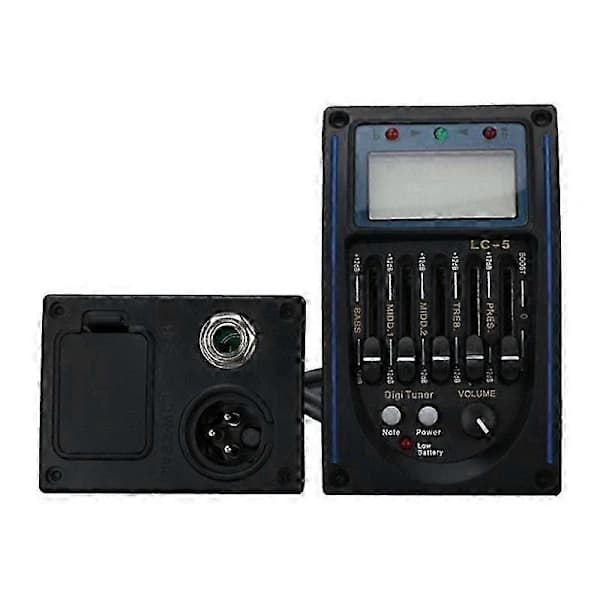 5-Bånds Prener LC5 Akustisk Guitar Pickup Preamp EQ LCD Tuner Piezo Equalizer DS