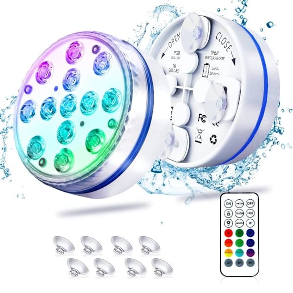 Poollys Senkbare LED-lys undervannslys