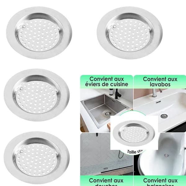 4-pack (ca 7,5 * 7,5 * 0,8 cm) för alla avlopp, Ki