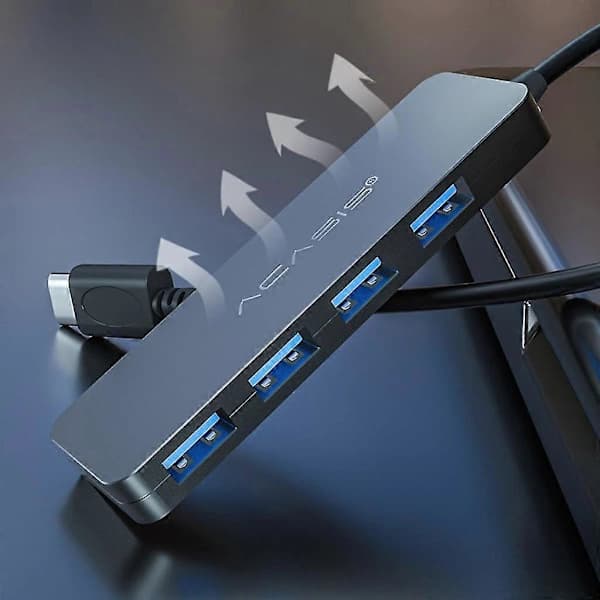 USB 3.0 Hub USB 2.0 Ekstern Splitter Støtter Samtidig Bruk av 4 USB-Porter