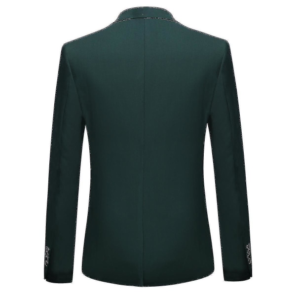 Herrkostym Business Casual 3-delad kostym blazerbyxor Väst 9 färger M Green