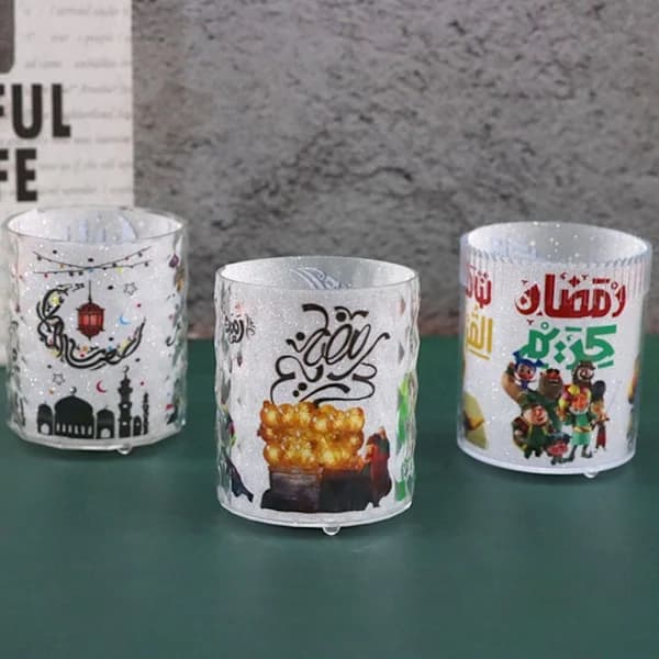 2 kpl Ramadan Kareem LED-valot Eid Mubarak -koriste