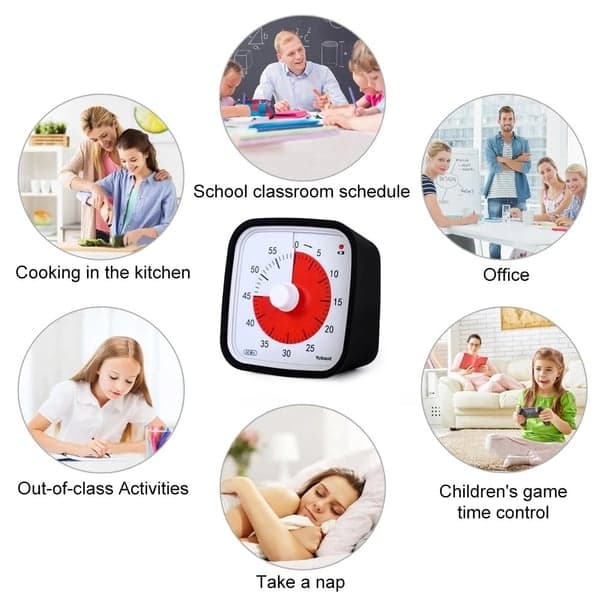 Visuell Time Timer 60 min - Perfekt tidsverktøy for barn - Rosa