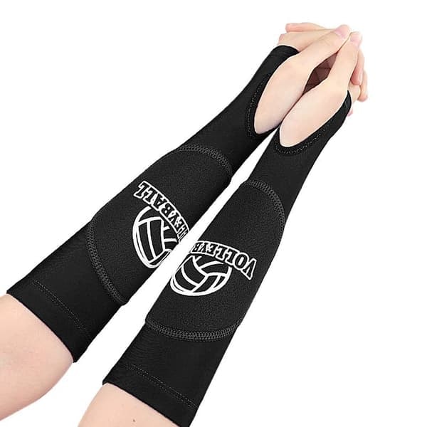 [NT] Volleyballarmsbeskyttere med Tommelfingerhul, til Voksne Sort