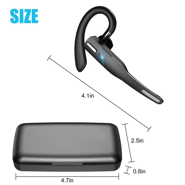 Trucker Trådløst Bluetooth 5.1 Headset Dual M Øreprop Støjreducerende (sort)