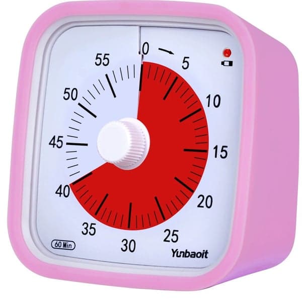 Visuel Time Timer 60 min - Perfekt Tidsværktøj til Børn - Pink