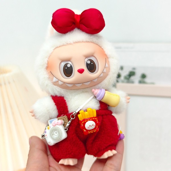 /NC/X-16 Nye Ankomst Kun Tøj Søde V1 V2 Labubu Blind Box Vedhæng Dukke Diy Udklædningssæt Lille Monster Hagesmæk Bukser Baby Tøj Only Clothes(No Doll) 2
