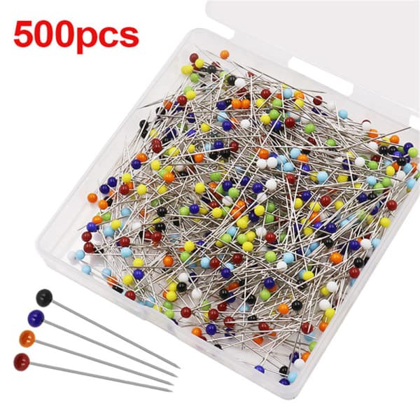 [NT] 500 stk. 4 mm farvet synål glashoved perlenål faste manuelle tilbehør multicolour