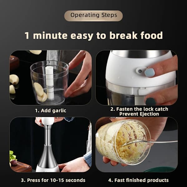 Garlic Chopper Kitchen Electric Chopper for Pepper Nuts Onion Vegetables