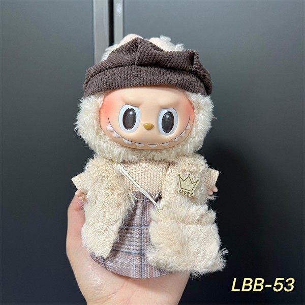 /NC/Labubu Kläder Klänning Labubu Märkeskläder Outfit 17cm Plyschdocka Liten Doft Vind Rem Klänningsset Labubu Kläder 11
