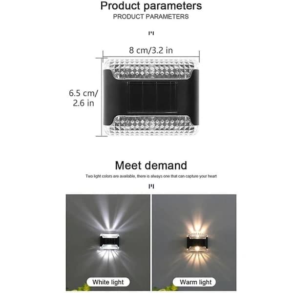 4 stk Solcellelamper Utomhus LED Veranda Vanntett