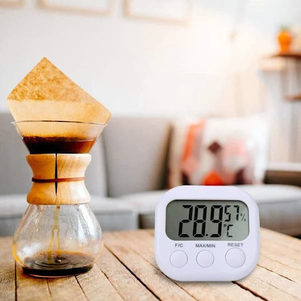 1 X Digital LCD Termometer Utomhus Inomhus Hygrometer Fuktighetsklocka 0℃-50℃, LCD-display