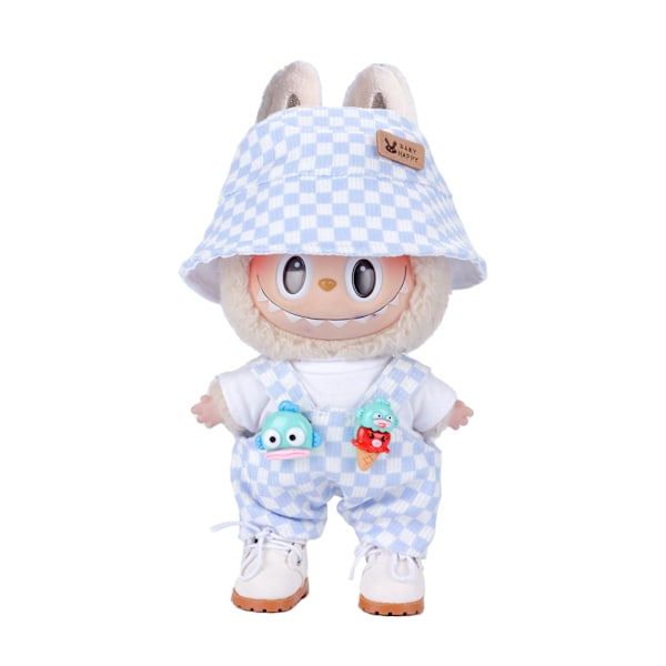 /NC/Første og Anden Generations 17CM Siddende Party Labubu Fiskerhat Undertøj Hænge Bukser Sæt Baby Tøj Labubu Klud 30