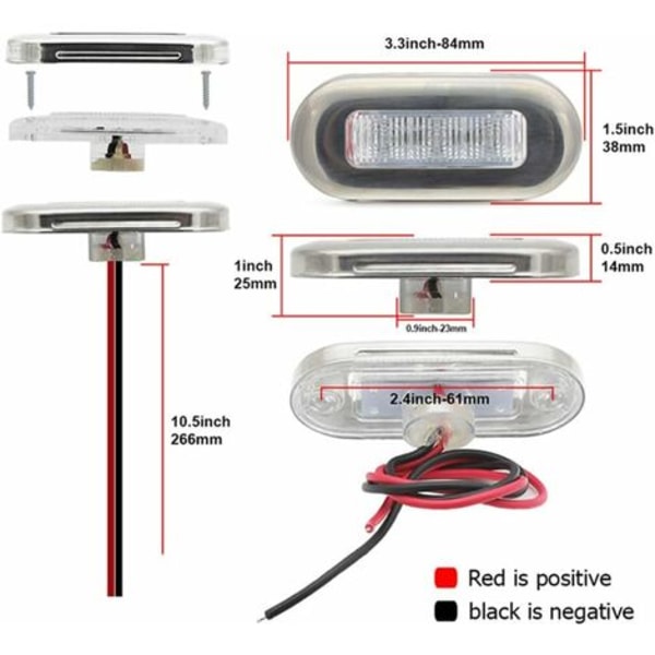 4 kpl Veneen Merenkulku Luokka 12V Suuret Vedenpitävät Viileät Siniset LED-paikannusvalot Porrasdekki RUIOIU