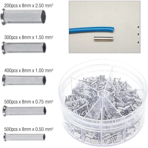 /NN/ Wire Ferrule Assortment, Non-Insulated, Various Cable Entries