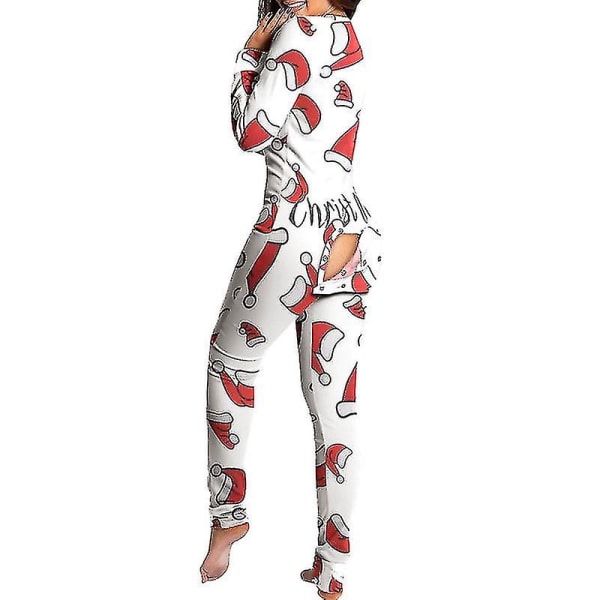 Pyjamas Kvinnor Jumpsuit Dam Sovkläder Kostym Rygg Rumpa Rumpa Öppen Ass Loungewear L Elk