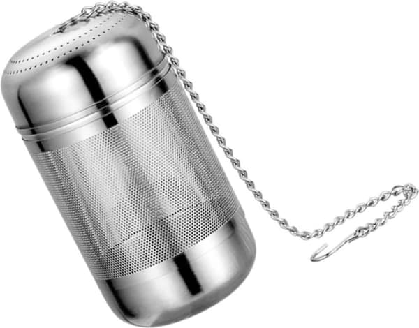 2 Urteballer i rustfritt stål Te-infuser Sil Løsbladte med kjedelokk 8x4cm