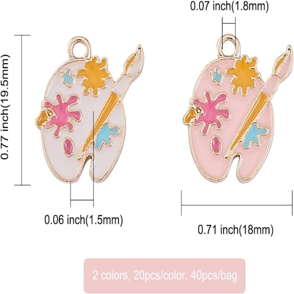 40 st Berlocker Palett Charm Målare Berlocker SET