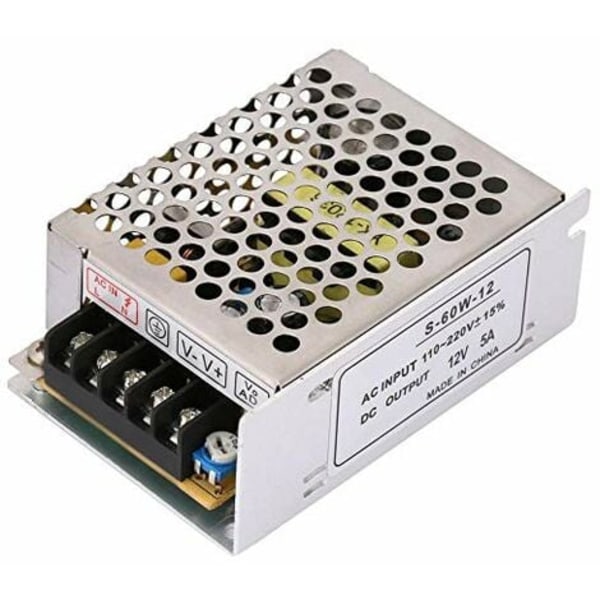 5A 60W Kytkentävirtalähde Muuntaja Kytkentävirtalähde CCTV:lle, Radiolle, Tietokoneprojektille 110V - 220V AC - 12V DC/NC/