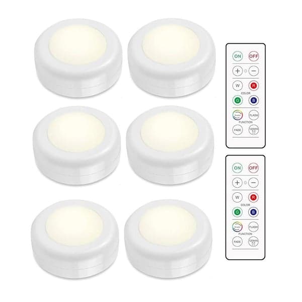 LED Spotlights - Sett med 6 lys og 2 fjernkontroller