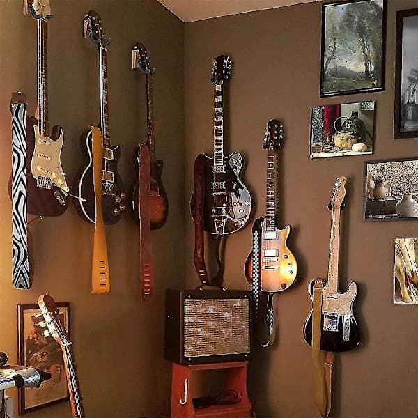 4 st Gitarrväggfäste, Gitarrkrok, Valnöt U-formad Gitarrhängare Väggfäste Stativ för Akustisk