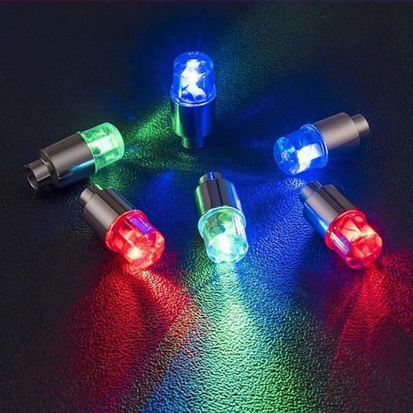 4 stk. Bilhjulslys Luftventil LED-lys FARVE 2 FARVE 2 Farve 2