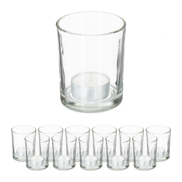 Värmeljushållare transparent set med 12_NN