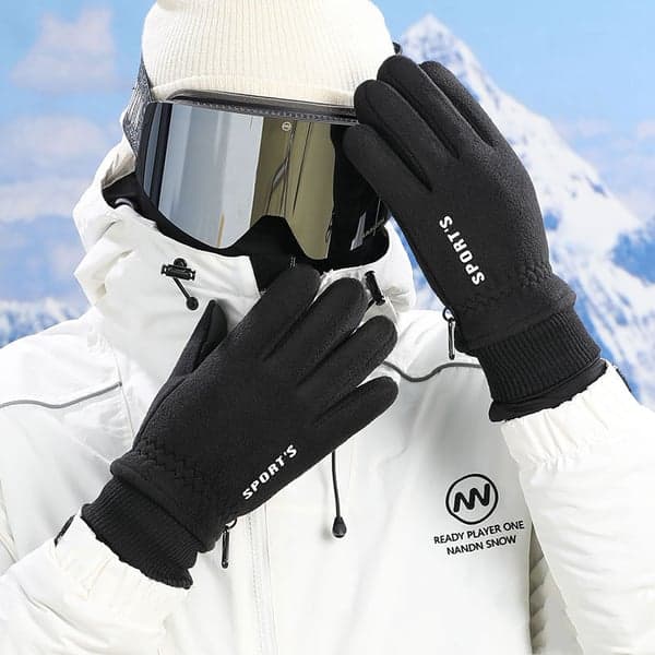 Varme vinterhansker med touch - skihansker, termohansker Svart M