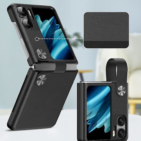 [NT] PU-lærfodral kompatibelt med Find N2 Flip 5G Smartphone