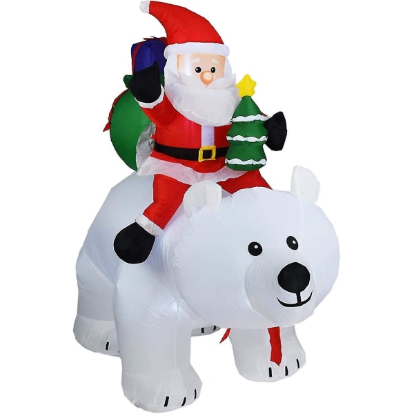 Uppblåsbar jultomte, fleecebjörndekoration utomhus inomhus uppblåsbar juluppblåsbar juluppblåsbar uppblåsbar docka Använd varje dag, 2m,-