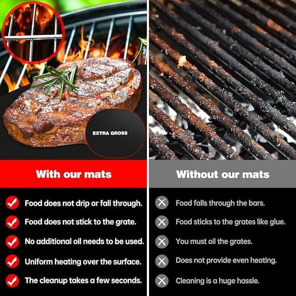 Grillmåtte / bagemåtte 5 stk, Genanvendelig - Non-stick kvalitet