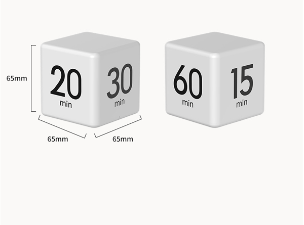 LCD Display Kub Timer Hvit
