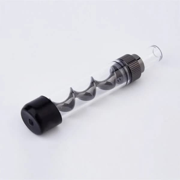 V12mini Twisty Glass Blunt Torrörspipa Glastillbehör Silver