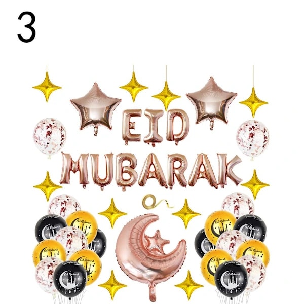 Eid Mubarak -ilmapallot ja -tarvikkeet