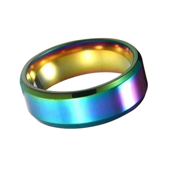 1 stk. Ring Unisex Rustfrit Stål Spejl Let Fingerring Til Bryllup Sort Black US 7