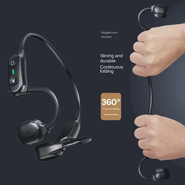 Knogleledningshovedtelefon Åbent Øre Trådløs Bluetooth 5.0 sort