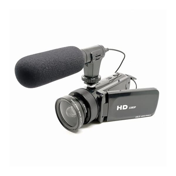 HD-digitalkamera med mikrofon och vidvinkellins
