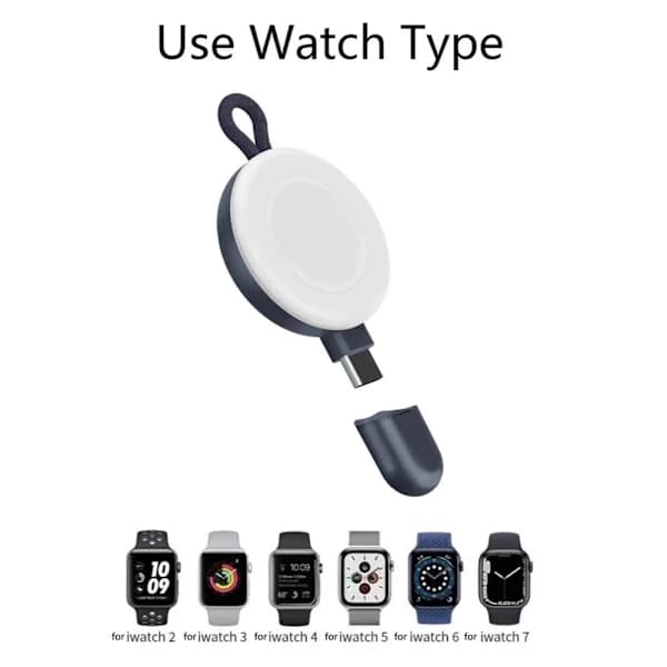 Bærbar trådløs oplader til iWatch Type C USB C