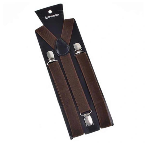 Brune seler med klips 2,5cm brune brown