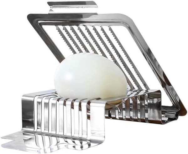 Eggeskjærer, Multifunksjonell Kutter i Rustfritt Stål, For Egg, Sopp, Tomater Og Frukt, Sett Med 2, 15 x 9 x 2.5 cm